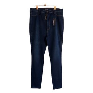 Fashion Nova Womens Skinny Jean Size 3X Classic High Waist Dark Wash Str…